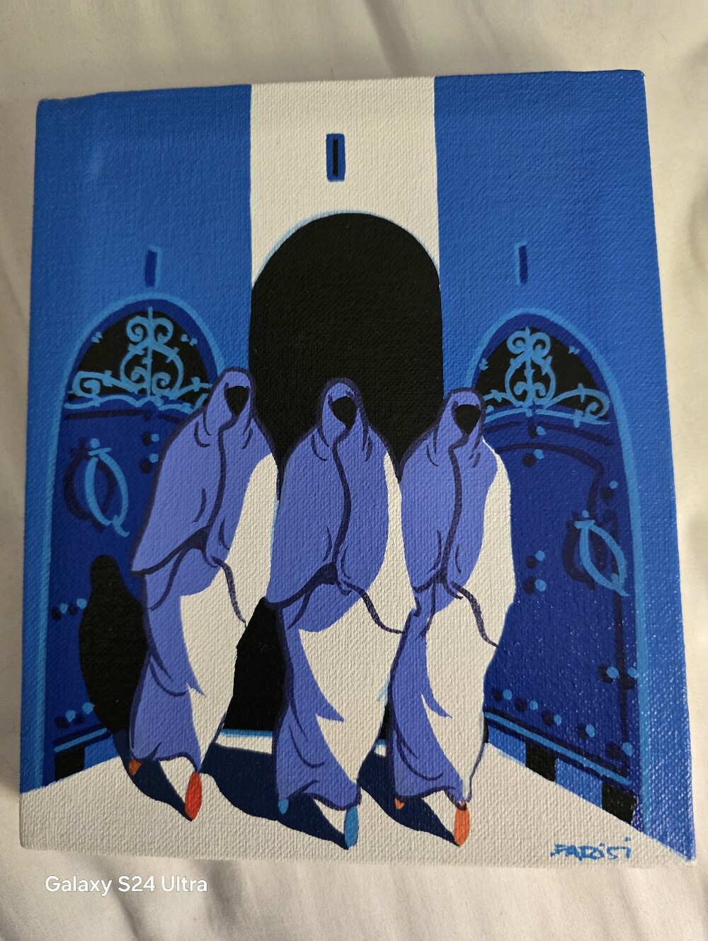 Original Acrylic Painting on Canvas* Femme D'Essaouira by Artist Sana * Morocco